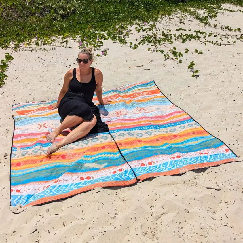 Sunkist Stripes Beach & Picnic Rug